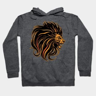 African Male Lion | Flourish Mane Illustration | Safari Culture | Majestic Male Lion In Painting Hoodie